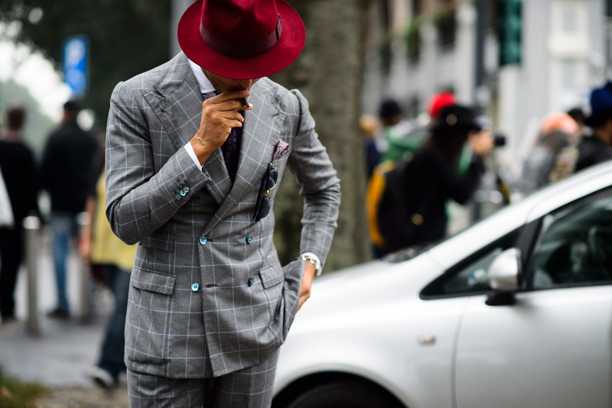 Hat s off. Street Mens Fashion Costume advertising.